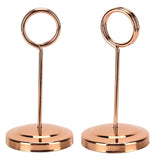 Table Number Holder Stainless Steel Durable Fade Resistant Lightweight Picture Clip for Hotel Restaurant10.5cm Rose Gold - Low Angle