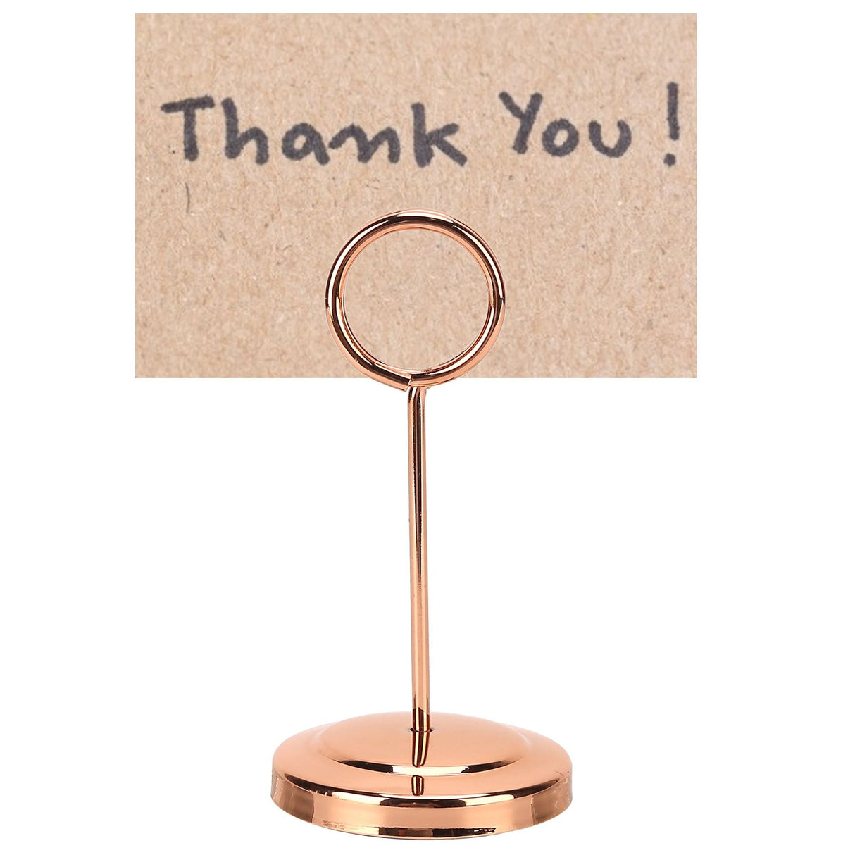 Table Number Holder Stainless Steel Durable Fade Resistant Lightweight Picture Clip for Hotel Restaurant10.5cm Rose Gold