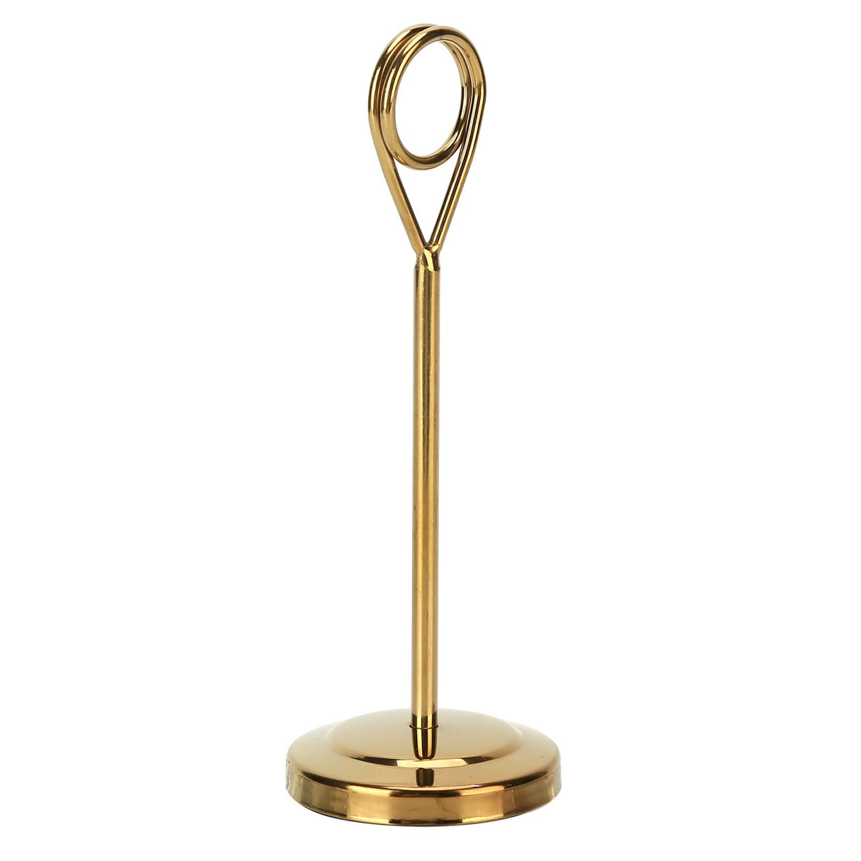 Table Number Holder Stainless Steel Durable Fade Resistant Lightweight Picture Clip for Hotel Restaurant15.5cm Gold