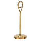 Table Number Holder Stainless Steel Durable Fade Resistant Lightweight Picture Clip for Hotel Restaurant15.5cm Gold - Front View