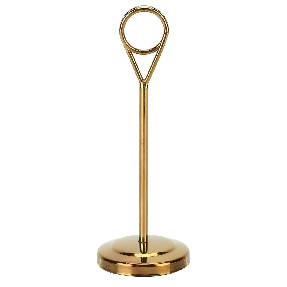 Table Number Holder Stainless Steel Durable Fade Resistant Lightweight Picture Clip for Hotel Restaurant15.5cm Gold