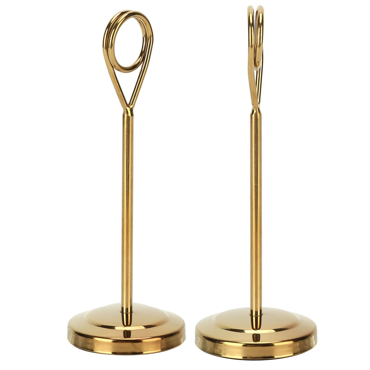 Table Number Holder Stainless Steel Durable Fade Resistant Lightweight Picture Clip for Hotel Restaurant15.5cm Gold