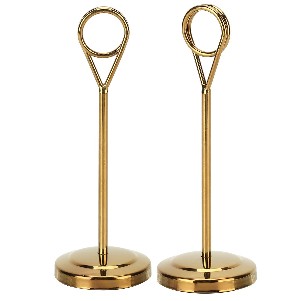 Table Number Holder Stainless Steel Durable Fade Resistant Lightweight Picture Clip for Hotel Restaurant15.5cm Gold