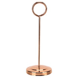 Table Number Holder Stainless Steel Durable Fade Resistant Lightweight Picture Clip for Hotel Restaurant15.5cm Rose Gold - Front View