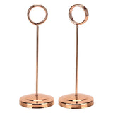 Table Number Holder Stainless Steel Durable Fade Resistant Lightweight Picture Clip for Hotel Restaurant15.5cm Rose Gold