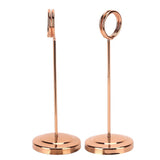 Table Number Holder Stainless Steel Durable Fade Resistant Lightweight Picture Clip for Hotel Restaurant15.5cm Rose Gold