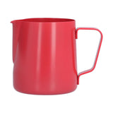 400ml PTFE Pointed Mouth Milk Frothing Jug Stainless Steel Coffee Jug for Home KitchenRed - Rear View
