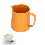 400ml PTFE Pointed Mouth Milk Frothing Jug Stainless Steel Coffee Jug for Home KitchenOrange
