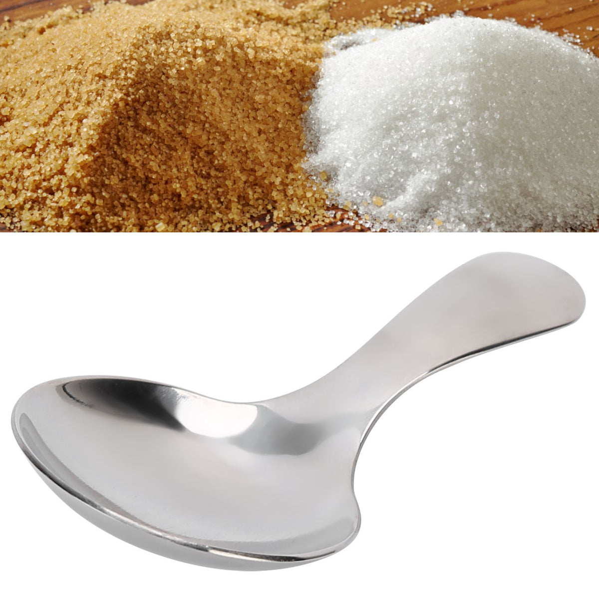 Stainless Steel Scoop Multifunctional Short Handle Ice Cream Sugar Tea Salt Coffee Spoon