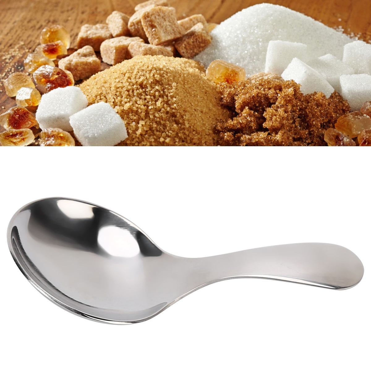 Stainless Steel Scoop Multifunctional Short Handle Ice Cream Sugar Tea Salt Coffee Spoon