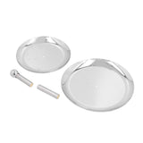 Fruit Tray Stainless Steel 2 Layers Multifunctional Durable Self Service Cupcake Stand for Home Hotel - Front View