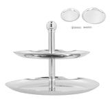 Fruit Tray Stainless Steel 2 Layers Multifunctional Durable Self Service Cupcake Stand for Home Hotel - Extra Image