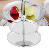 Fruit Tray Stainless Steel 2 Layers Multifunctional Durable Self Service Cupcake Stand for Home Hotel