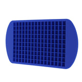 160 Grid Ice Tray Square Flexible Silicone High Temperature Resistant Mini Ice Cube Mold for Home RestaurantBlue - Rear View