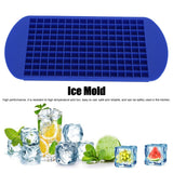 160 Grid Ice Tray Square Flexible Silicone High Temperature Resistant Mini Ice Cube Mold for Home RestaurantBlue