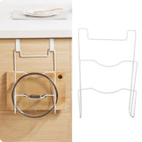 Wrought Iron Cabinet Door Mount Pot Lid Organizer Cutting Board Holder Kitchen Cookware Storage - Extra Image