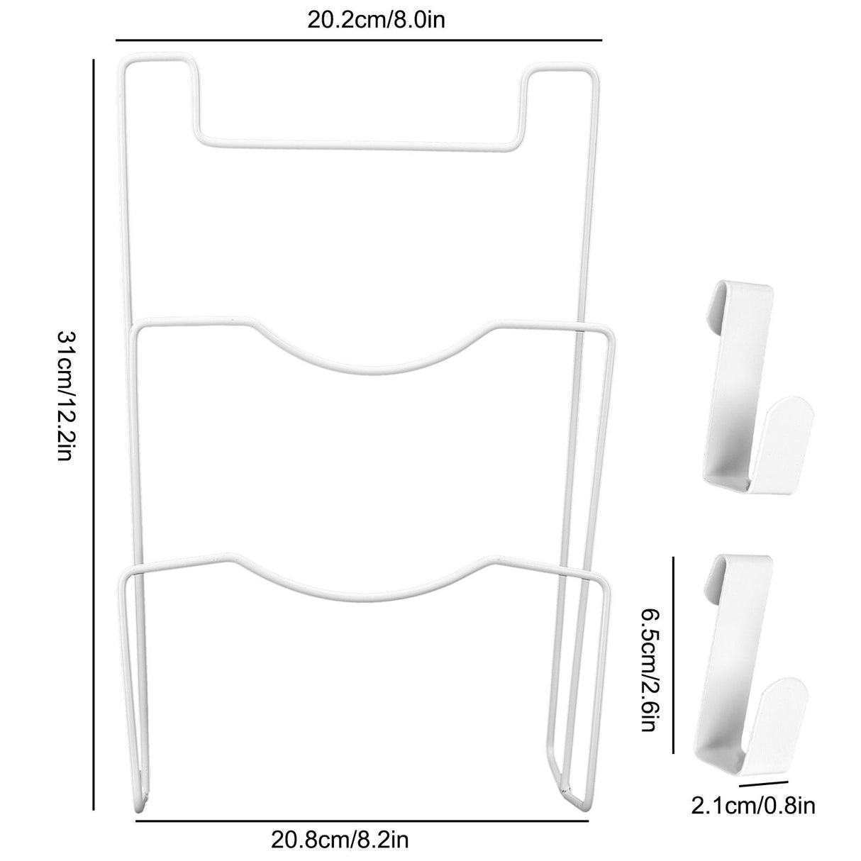Wrought Iron Cabinet Door Mount Pot Lid Organizer Cutting Board Holder Kitchen Cookware Storage