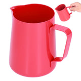600ml Stainless Steel Frothing Pitcher Milk Coffee Frothing Jug with Pointed Spout for HomeRed