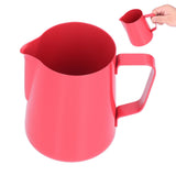 600ml Stainless Steel Frothing Pitcher Milk Coffee Frothing Jug with Pointed Spout for HomeRed - Extra Image
