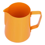 600ml Stainless Steel Frothing Pitcher Milk Coffee Frothing Jug with Pointed Spout for HomeOrange