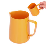 600ml Stainless Steel Frothing Pitcher Milk Coffee Frothing Jug with Pointed Spout for HomeOrange - Extra Image