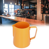 600ml Stainless Steel Frothing Pitcher Milk Coffee Frothing Jug with Pointed Spout for HomeOrange
