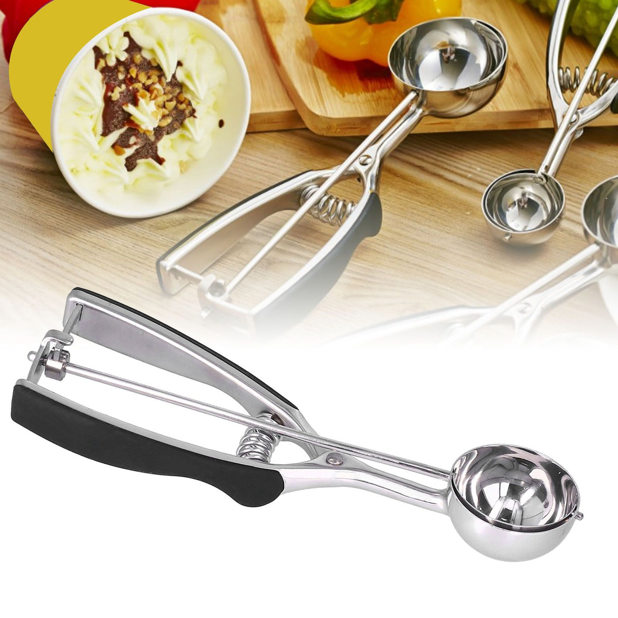 Cookie Scoop Stainless Steel Multifunctional Manual Portable Ice Cream Scooper for Home HotelJ10190P 39mm