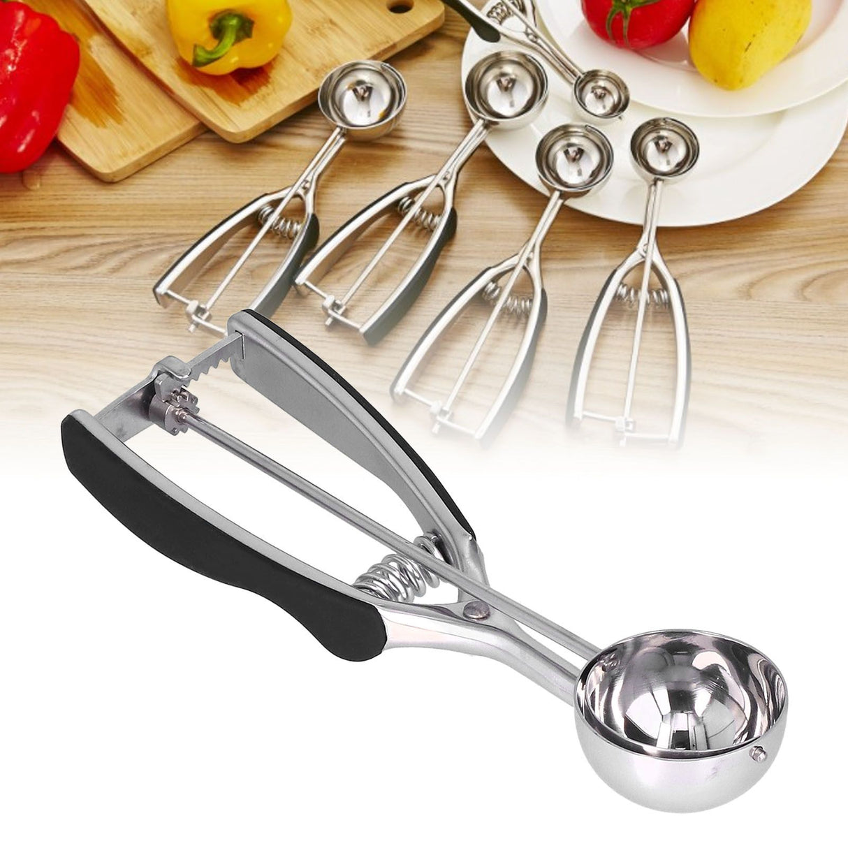 Cookie Scoop Stainless Steel Multifunctional Manual Portable Ice Cream Scooper for Home HotelJ10190P 39mm