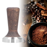 58mm Tamper Tool Black Walnut 304 Stainless Steel Portable Coffee Tamper for Home Coffee Shop