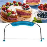 304 Stainless Steel Cake Leveler Adjustable Wire Cake Cutter with Handle and Scale DIY Baking Tool for Kitchen(29449)Sapphire Cake Leveler