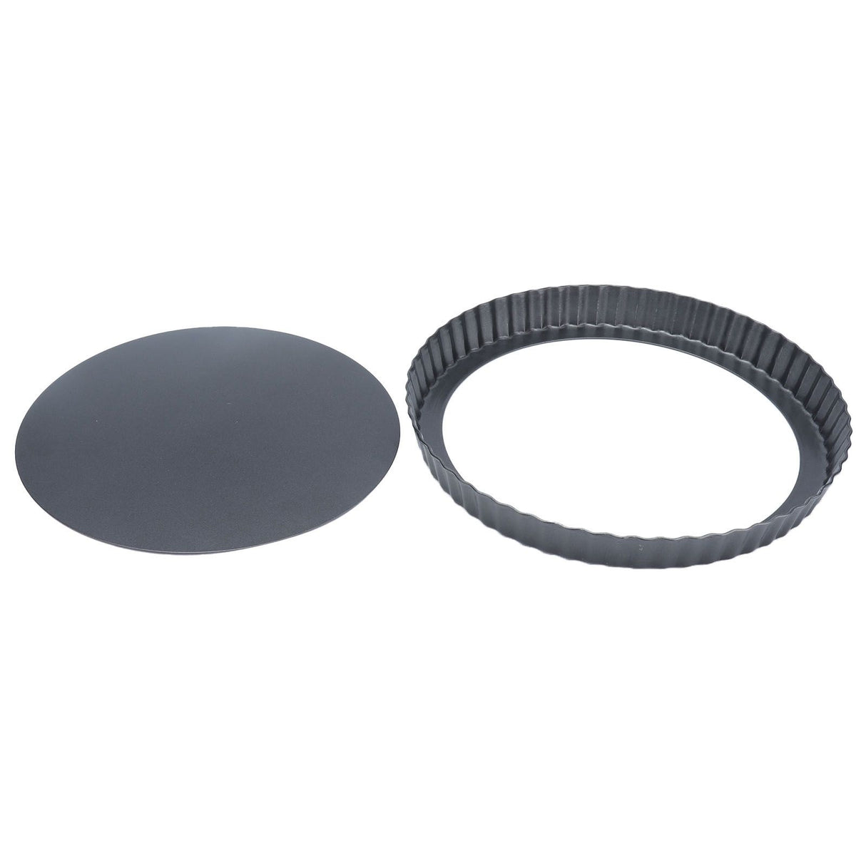 9in Bakeware Carbon Steel Baking Pan with Movable Chassis and Wavy Edge Nonstick Black for Family Baking9in Movable Chassis Pie Pan