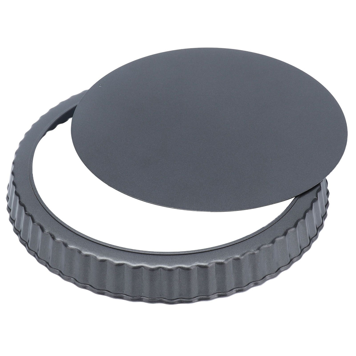 9in Bakeware Carbon Steel Baking Pan with Movable Chassis and Wavy Edge Nonstick Black for Family Baking9in Movable Chassis Pie Pan