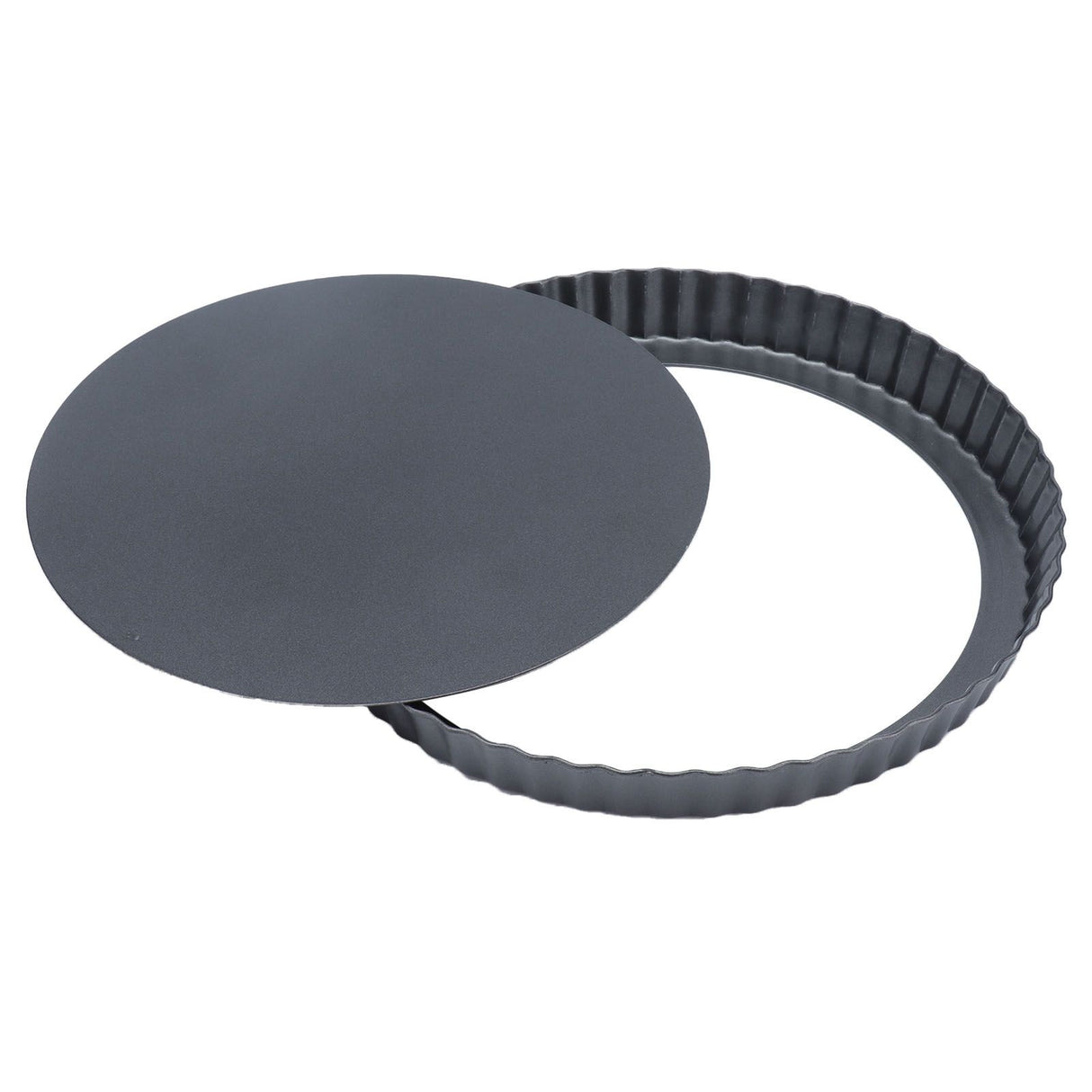 9in Bakeware Carbon Steel Baking Pan with Movable Chassis and Wavy Edge Nonstick Black for Family Baking9in Movable Chassis Pie Pan