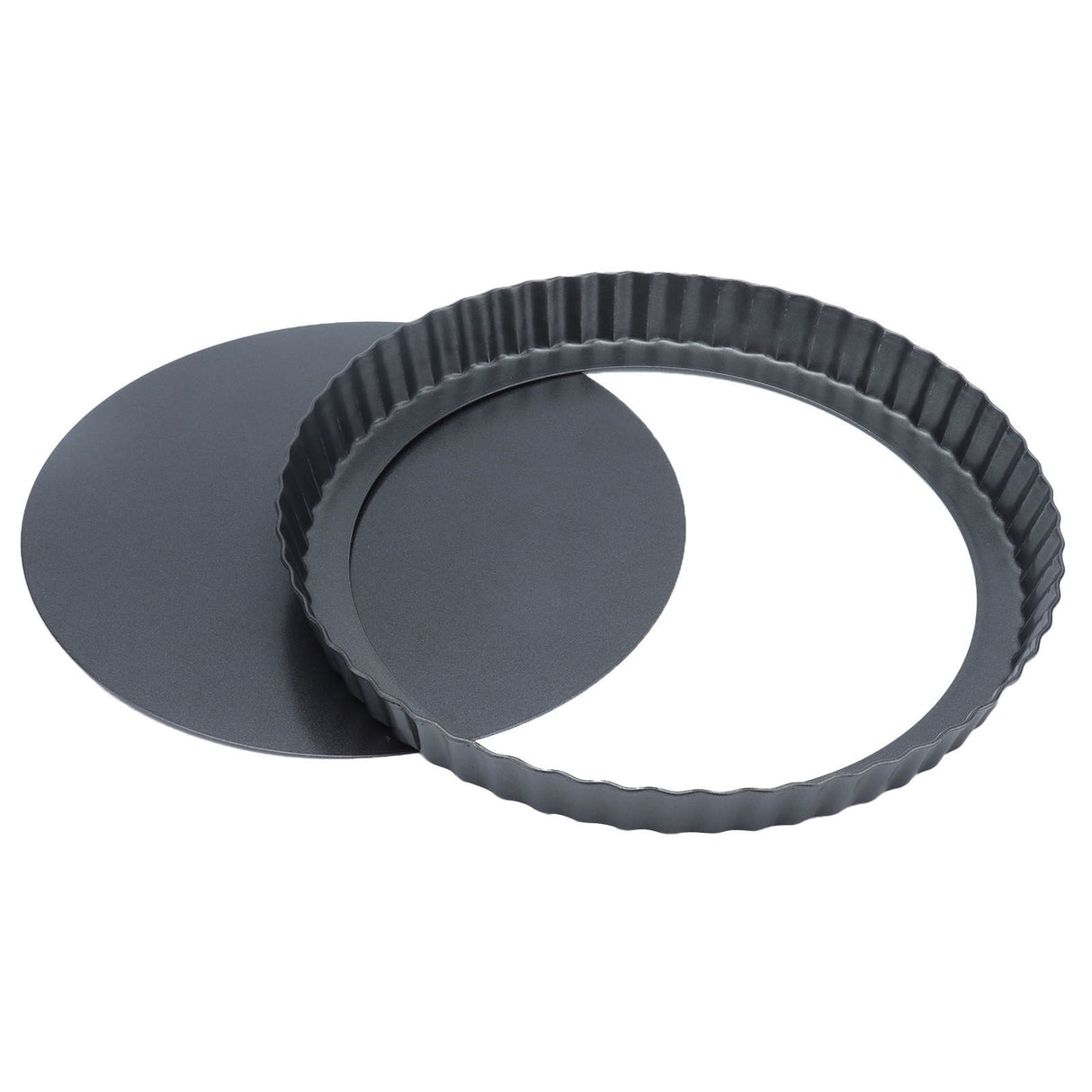 9in Bakeware Carbon Steel Baking Pan with Movable Chassis and Wavy Edge Nonstick Black for Family Baking9in Movable Chassis Pie Pan