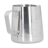 400ml Stainless Steel Frothing Cup Pointed Spout Coffee Art Pitcher Milk Steaming Jug with Scale - Close-Up Angle
