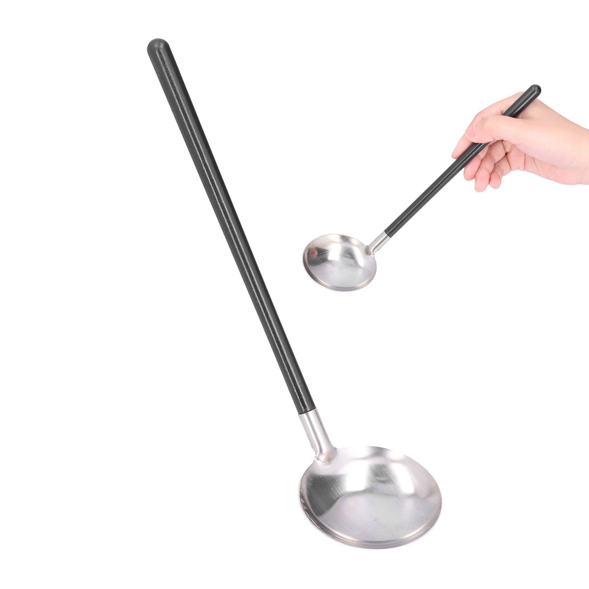 26CM Stainless Steel Round Spoon Hot Pot Ladle Dinnerware for Home Kitchen Restaurant HotelSoup Spoon