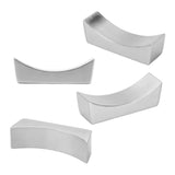 4Pcs Stainless Steel Chopstick Rest Boat Shape Chopstick Spoon Knife Fork Cutlery Holder - Low Angle