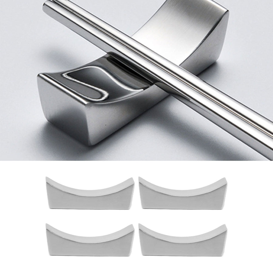 4Pcs Stainless Steel Chopstick Rest Boat Shape Chopstick Spoon Knife Fork Cutlery Holder