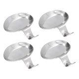 4Pcs Spoon Holder Stainless Steel 2 Purpose Compact Durable Chopsticks Rest Holder for Home Restaurants - Top-Down View