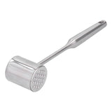 Meat Mallet Tenderizer Stainless Steel Hand Held Manual Anti Rust Steak Meat Pounder for Home Restaurants - Top-Down View