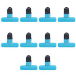 10Pcs Food Clip ABS Chip Bag Clip Good Sealing and Multifunction Non Slip Clip for Kitchen BlueSmall