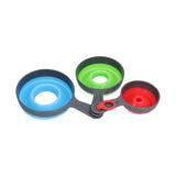 3Pcs Funnel Foldable Silicone and ABS Funnel Saving Space and Easy to Clean Durable for Kitchen - Side View
