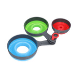 3Pcs Funnel Foldable Silicone and ABS Funnel Saving Space and Easy to Clean Durable for Kitchen