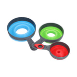 3Pcs Funnel Foldable Silicone and ABS Funnel Saving Space and Easy to Clean Durable for Kitchen