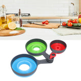 3Pcs Funnel Foldable Silicone and ABS Funnel Saving Space and Easy to Clean Durable for Kitchen