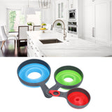 3Pcs Funnel Foldable Silicone and ABS Funnel Saving Space and Easy to Clean Durable for Kitchen
