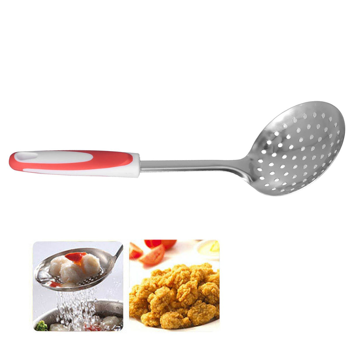 Thickened Colander Spoon Hand Polished Soup Hot Pot Spoon Non Slip Stainless Steel Kitchen Strainer Scoop