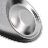 304 Stainless Steel Snack Plate Silver Oval Divided Spice Dish for Home Outdoor CampingL - Extra Image
