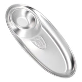 304 Stainless Steel Snack Plate Silver Oval Divided Spice Dish for Home Outdoor CampingS