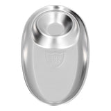 304 Stainless Steel Snack Plate Silver Oval Divided Spice Dish for Home Outdoor CampingS